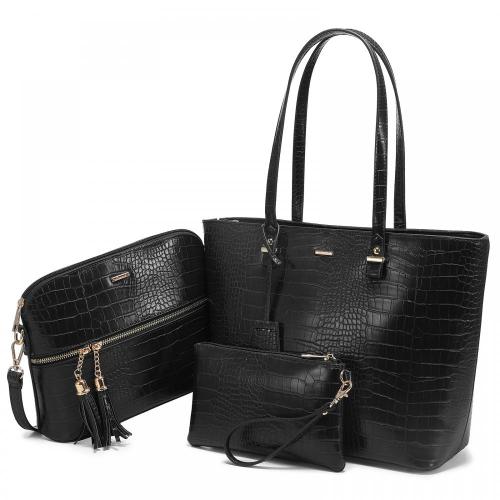 LOVEVOOK wholesale OEM ODM Custom Logo PU Leather Tote 3 pcs Bags Set Purse and Handbags Women Ladies Hand Bags
