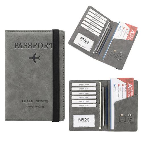 OEW205 PU Leather Travel Passport Holder Cover RFID Passport Holder Cover Wallet Wallet With Card Case Ticket Slot