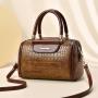 Bags for women 2024 new crocodile pattern Boston pillow bag large capacity women's handbag shoulder crossbody bag
