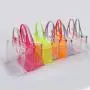 Large Capacity Waterproof Transparent Plastic Beach Bag Custom PVC Tote Bag Women Clear Shopping Bags Handbag Tote
