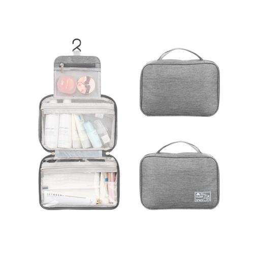 BSCI Factory Waterproof Toiletries Organizer Storage Pouch Ladies Bathroom Neceser Makeup Bag Travel Cosmetic Bags with Hook