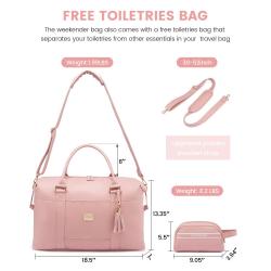 LOVEVOOK OEM Leather Carry On Weekender Overnight Bag with Toiletry Bag Cute Tote Yoga Gym Travel Luggage Duffle Bags for Women