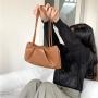 Womens Handbags 2024 Hasp Rectangle  Ruched Ladies bags Fashion Simple Soft PU leather Shoulder bags for women