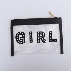 Keymay 2023 New Luxury Girl Pvc Pouch with Zipper Clear Clutch Bag Cosmetic Concert Stadium Party Bags Women