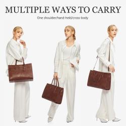 Custom Logo 15.6 inch Laptop Tote Work Bag Purse High Quality Handbag Luxury PU Leather Print Working bags for Women 2024