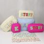 Keymay Rts Stock 21 Colors S M L Xl Bridesmaid Gift Diy Chenille Letter Patches Makeup Bag Organizer Cosmetic Bag Nylon Pouch
