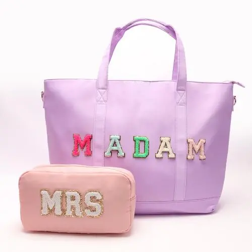 Hot Selling Summer  Plain Mommy Fashion Garment Nylon Waterproof Mommy Tote Bag Ladies Handbag With Zipper