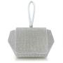 Designer Rhinestone Elegant Clutch Bag Purses Big Wedding Evening Crystal Bucket Bag Silver For Woman