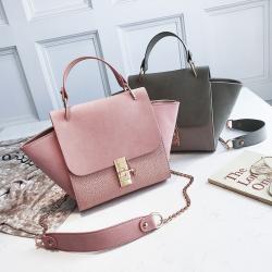 2024 New Stone Pattern Chain Portable Shoulder Bag Korean Version Messenger Wing Bag Bucket Zipper Bag With Lock