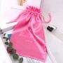Custom Logo Printed Luxury Satin Hair Extension Bag Drawstring Bundle Swimsuit Shoe Dust Silk Pouch