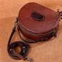 2021 Autumn And Winter Creative New Designer Luxury Women Fashion Small Round Bag Retro Genuine Leather Shoulder Bag Cross Body