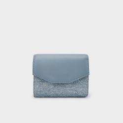 2024 Hot Selling European Style Customized Colors PU Leather Purse Cute Denim Pattern Zipper Wallet Button Wallet For Girls