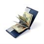 Superb quality saffiano genuine leather mens wallet rfid slim short wallet with money clip inside