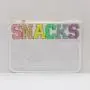Keymay No MOQ Custom Personalized Letter Snack Makeup Bag Multicolor Travel Stadium Clear Pouch Transparent Pvc Cosmetic Bag