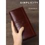 XL286 2024 Imported Classic Long Soft Leather Wallet Men Genuine Leather Card Holder Wallet For Men Business Person Purse