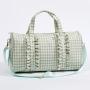Keymay NO MOQ 5 Colors Stock Plaid duffle bags for women with Long shoulder Strap Weekend Ruffle Bag Multi-color Duffle bag