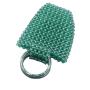 Fashion trend green acrylic round portable shell bag handmade beaded woven casual handbag for women 2024