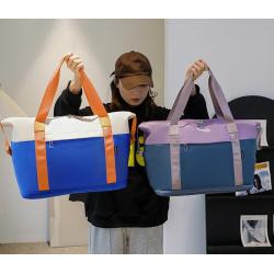 HR381 New Fashion Contrast Colors Travel Crossbody Bag Luggage Storage Bag with Adjustable Trolley Case Ready for Production Bag