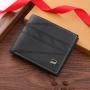 Men's wallet men's short money wallet men's youth simple fashion multi-card space plain horizontal paragraph leather wallet