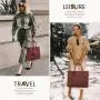 LOVEVOOK OEM custom fashion luxury high quality leather women laptop tote bag for work 15.6 inches business work office handbags