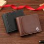 Men's short wallet, fashionable multi-card slot spliced leather, money clip for young horizontal money clip, trendy card holder