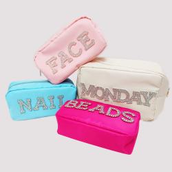Wedding Gift Bag Brides Bridesmaids Nylon Cosmetic Pouch Ladies Make Up Bags Toiletry Bag for Men Custom Design Print Embroider