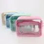 New Arrival Low MOQ 6 Colors Clear Bag Toiletry Cosmetic Pouch Bags Transparency PVC Zipper Clear Travel Makeup Bag
