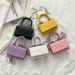 Cute Mini Portable Handbags Ladies Bags Women 2024 Women's Printed Fresh Literary Bag Single Shoulder Crossbody Chain Bag