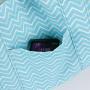 Stock Super Large Tote Shoulder Bag for Gym Beach Travel Daily Turquoise Chevron Pattern Wholesale Cotton Canvas Bag Shopping