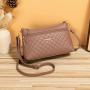 2024 Women's Fashion Crossbody PU Bag Embroidered Diamond Checkered Portable Shoulder Bag E-commerce Wholesale Lady Style