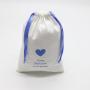 Screen Printing Cotton Twill Skincare Makeup Drawstring Bag White Cotton Gift Dust Makeup Pouch