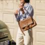 Custom Logo Leather Messenger Bag Ladies Calf Skin Leather Shoulder Bag Crossbody Bag