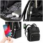 LOVEVOOK Quilted Nylon Elegant Ladies School Travel Backpack with USB Port Waterproof 15.6 In Large Women's Laptop Backpacks