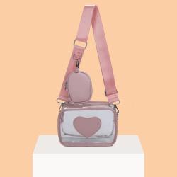 Custom waist pack transparent window PVC handbag portable decorative zipper one shoulder niche design plus logo