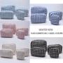 Keymay New Arrival Rts Stock High Quality Popular 5 Colors S M L Xl Cute Checkered Makeup Bag Plaid Cosmetic Bag Tweed Pouch