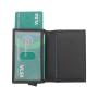 2024 Custom Leather Pop Up Card Holder Wallet RFID Blocking Aluminum Wallet for Men