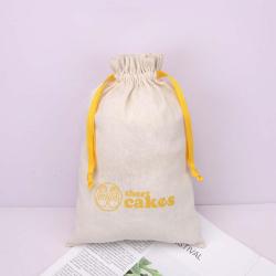 Recyclable High Quality Cotton Fabric Drawstring Shoes Hat Baby Clothes Packing Gift Bag Custom Logo Printed Muslin Dust Pouch