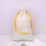 Recyclable High Quality Cotton Fabric Drawstring Shoes Hat Baby Clothes Packing Gift Bag Custom Logo Printed Muslin Dust Pouch