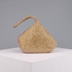 Women's Evening Clutch Triangle Design Wedding Purse Excellent Quality Handmade Handbag for Party Fashion Rhinestones Bag