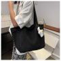 Student Classroom Tote Bag Canvas Large Capacity Shoulder Bag Girl Daily Shopping Bag