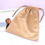 Wholesale Drawstring Gift Thick Satin Silk Hair Extension Packaging Dust Bag With Custom Logo Luxury Dust Satin Pouch