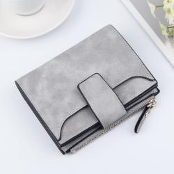 OEM010 Matte Leather Wallet Women Short Purse Card Holder Women Wallets Zipper Coin Pocket Small Ladies Purse Clutch Wallet
