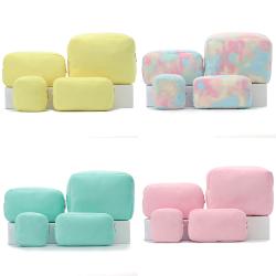 Stock Custom New Baby Pink Yellow Mint Rainbow S M L XL Travel Makeup Organizer Toiletry Bag for Women Terry Cosmetic Bag