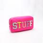Keymay Stock MRS STUFF SKIN Multi Letters Sewn on Nylon patches Bridesmaids Gift Personalized Bag Large Pouch Bag Cosmetic