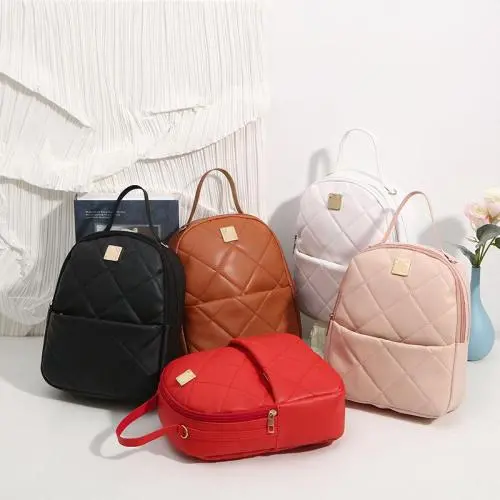 Mini backpack 2024 wholesale pu leather backpacks for women embroidery solid color small ladies shoulder bags