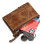 ZR682 Genuine Leather Men Wallet Coin Purse Small Card Holder Vintage Wallets RFID Blocking High Quality Wallet Customized logo