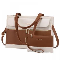 LOVEVOOK 15.6 inch Laptop Office Hand Bag Ladies Large Shoulder Satchel Bags PU Leather Women Briefcase Laptop Bags with USB