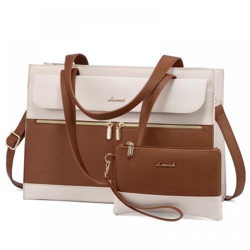 LOVEVOOK 15.6 inch Laptop Office Hand Bag Ladies Large Shoulder Satchel Bags PU Leather Women Briefcase Laptop Bags with USB