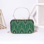 Factory wholesale luxury fashion diamond  banquet clutch bag Rhinestone evening purse with metal handle for party wedding ladies