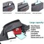 Gelory New Trendy Multi Function Waterproof Waist Bag Shoulder Pack Cross-body Chest Bag With Fashion 6 Zipper Pockets